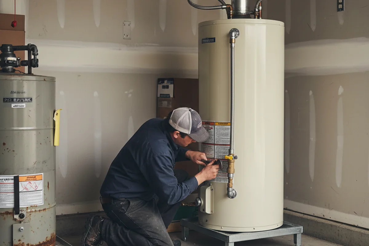 Water heater and shutoff valve replacement in Ashippun
