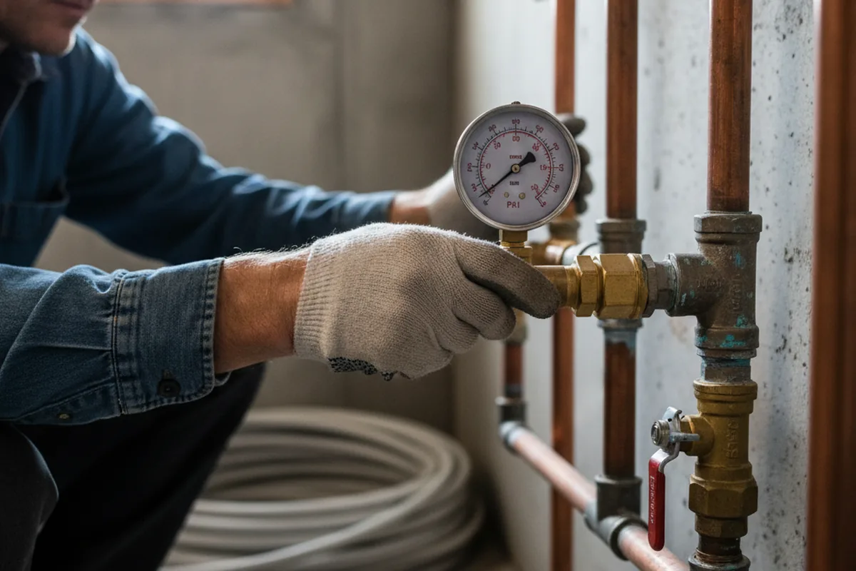 Pressure testing a repaired line during Water Line Repair in Ashippun