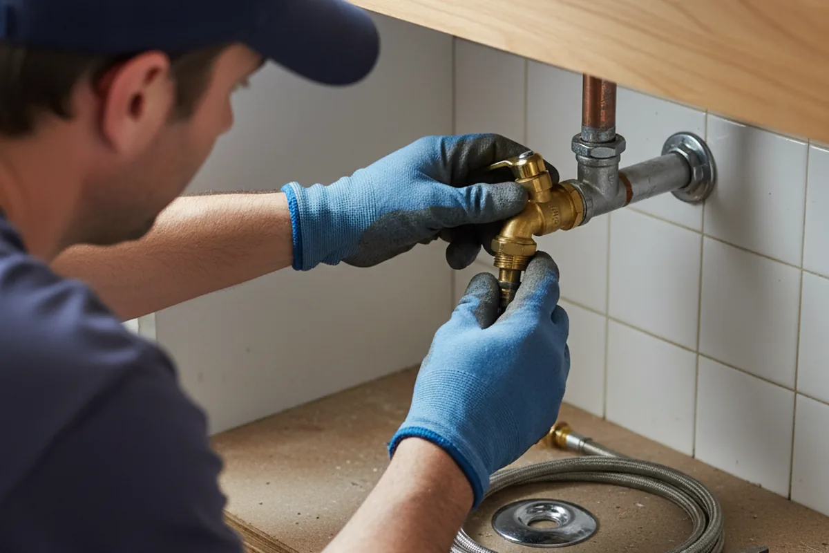 Shutoff valve and fitting work during Burst Pipe Repair in Ashippun